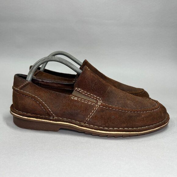 Clarks‎ Men's Size 8.5 Terriers Brown Suede Leather Loafers - Picture 1 of 11